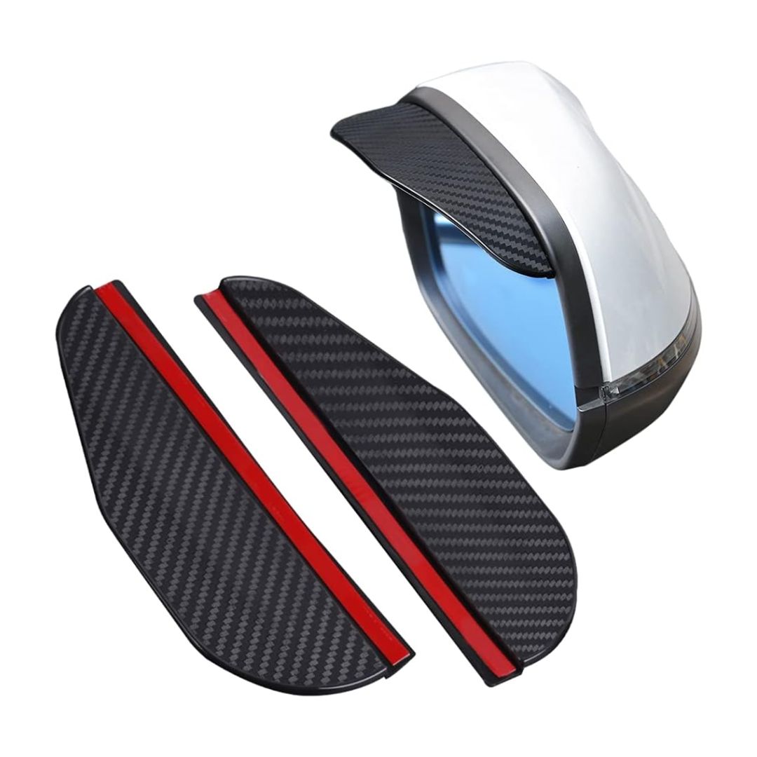 1 Pair Car Side Wing Mirror Rain Protector Cover Cap Smoke Guard Universal Carbon Fiber Rear View Side Eyebrow for SUV Truck Accessories