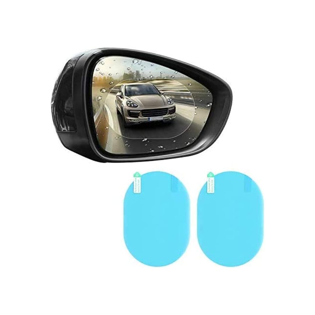 DELFINO Car Rearview Mirror Protective Film Waterproof Film, Anti-Fog HD Car Rearview Mirror Decal, Rainproof, Anti-Scratch Clear Protective Film for Car Rearview Side Mirror Glass 2PCS